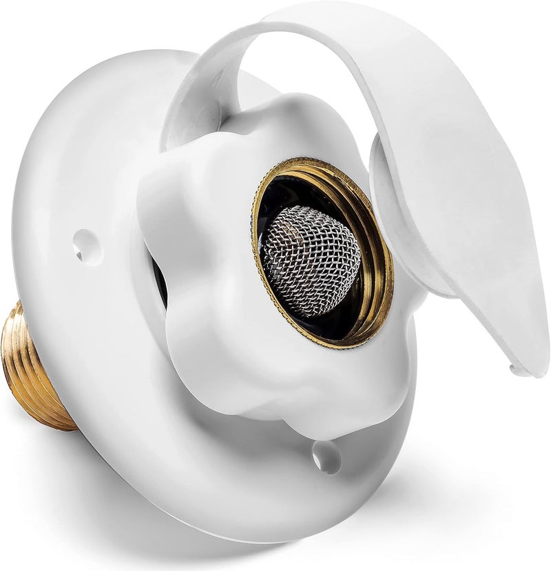 Renator RV Water Inlet Connection. RV City Water Inlet With Check Valve. Inlet Hose Connector. Hose Flange Hookup For RV Camper (white). - Image 4